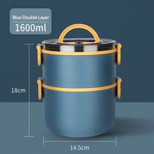 Hot seller Amazon manufacturer stainless steel insulated lunch box monolayer custom-made double layer children - Product Image 5