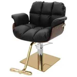 European Hair Salon Stainless Steel Hair Dressing And Dyeing Lifting Seat Hairdresser Hair Cutting Stool Barber Shop Chair
