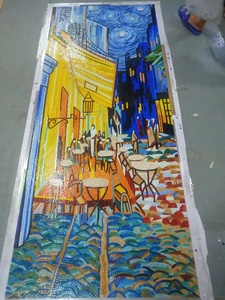 Pintura artística Creek Cruise Glass Mosaic Mural Wall Decor Puzzle Mosaic Village Scenery Hand Cut Artist Abstract Glass Tiles - Product Image 6