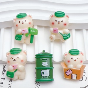 Personalizzabile viso luminoso postino orso piatto posteriore resina ciondoli ornamenti per capelli accessori del telefono per la decorazione - Product Image 4