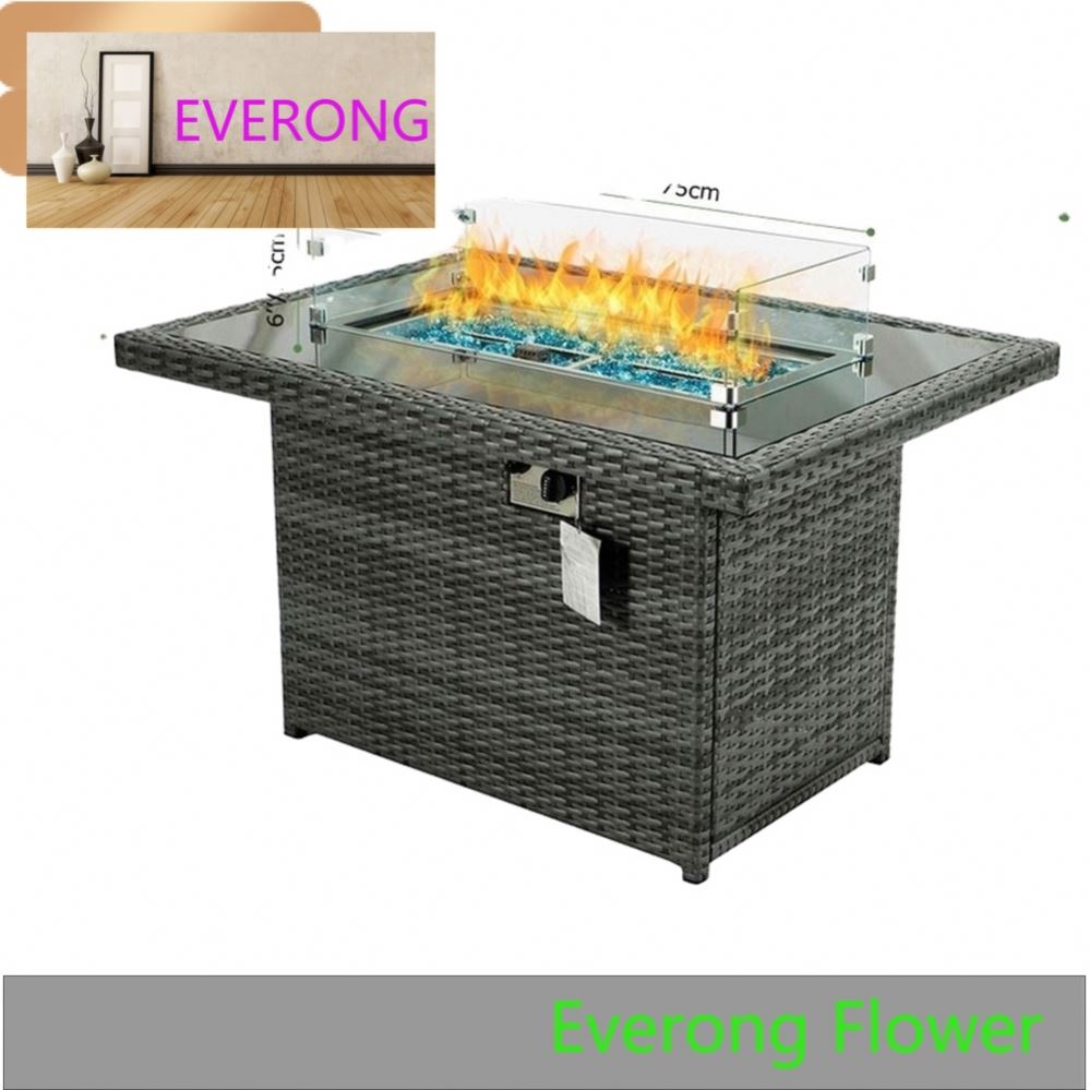 Уникальный пользовательский современный стиль роскошный РОТАНГ кофе барбекю стол сад на заднем дворе системы костра