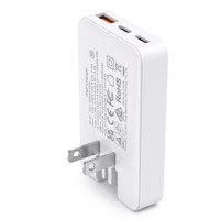 Chargeur GaN ultra-plat 30W 45W 3 ports 2 USB C USB A PD Charge rapide Adaptateur mural Prise de voyage pour iPhone Samsung