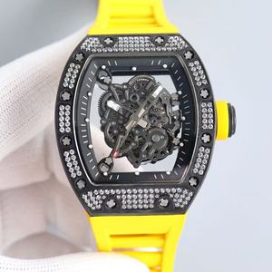 Montre mécanique <span class=keywords><strong>de</strong></span> luxe pour homme, forme <span class=keywords><strong>tonneau</strong></span>, avec cadran ajouré et lunette incrustée <span class=keywords><strong>de</strong></span> diamants, design tendance, décontractée, avec éclairage nocturne - Product Image 5