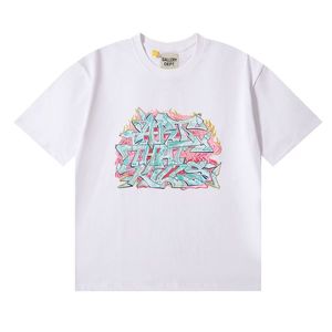 Camiseta de Manga Corta Unisex, Estilo Urbano, con Estampado de Letras de Grafiti, Holgada, Informal, para Verano, GALLERY - Product Image 5