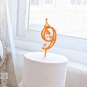 ตัวเลขอะคริลิคตกแต่งเค้ก รูปแบบน้ำผึ้งและรสหวาน สีสันสดใส สำหรับตกแต่งเค้กวันเกิด หมายเลข 0-9 สำหรับโต๊ะของหวาน - Product Image 5