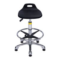 Tabouret de laboratoire M10 à usage hospitalier, design industriel, en mousse PU ESD, hauteur réglable, pivotant, avec roulettes, dossier et repose-pieds
