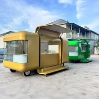 Remorque alimentaire mobile entièrement équipée : cuisine rapide, snacks, café, glaces, pizzas, hot-dogs, burgers, fritures – en fibre de verre et aluminium