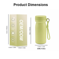 YIQI Tasse Thermos Pratique Portable 320ml en Acier Inoxydable Double Paroi avec Infuseur à Thé et Corde, Isolation Thermique 6-12 Heures