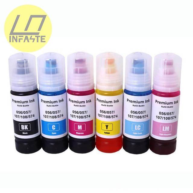 Infaste Good Quality 70ml 107 108 CMYKLCLM Color Ink Replacement for epson ET-18100 L18050 L8050 Printer