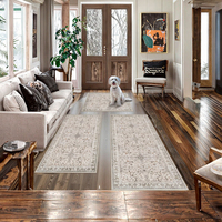 3-Piece Boho Kitchen Rug Set-Non-Slip Washable Soft Polyester Rugs for Sink Floor Entryway Hallway & Bathroom