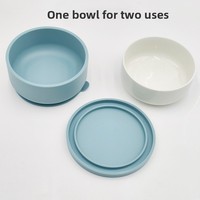 Ensemble de vaisselle moderne en silicone pour bébé, grande assiette à ventouse, bol, accessoires d'alimentation, qualité alimentaire, sans BPA, conforme aux normes du marché américain