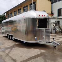 Magnifique Chariot Mobile Électrique Remorquable en Acier Inoxydable de Haute Qualité pour Burgers et Hot-dogs, Remorque Alimentaire Entièrement Équipée avec Cuisine