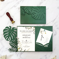 Cartes d'invitation de mariage Forest Hollow, minimalistes, fraîches, artistiques, cartes de vœux, cartes de bénédiction, papier écologique, personnalisées
