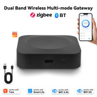 SIXWGH Nouvelle passerelle multi-mode Smart Life Tuya Zigbee 3.0 pour le contrôle de la maison via l'application, hub sans fil double bande Wi-Fi 2,4 et 5 GHz avec BLE