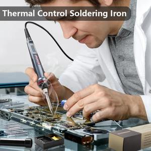 <span class=keywords><strong>Fer</strong></span> à <span class=keywords><strong>souder</strong></span> à température réglable avec affichage numérique, chauffe rapide et mode veille pour une réparation électronique précise - Product Image 4