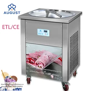 Hot selling round pan fry ice cream machine deep fat fried ice cream for sale