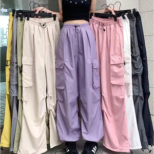 Pantalones de pierna ancha de cintura alta finos de primavera para mujer, pantalones deportivos informales con protección solar holgados - Product Image 1