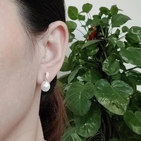 Ensemble de bijoux en argent sterling S925 plaqué rhodium avec perles d'eau douce naturelles, boucles d'oreilles et collier pour femmes