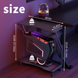 ZJJ006ECHM Heavy Duty Computer Tower <b>Stand</b> Cart Height Adjustment Gaming Esports <b>PC</b> Computer CPU <b>Stand</b> Cart - Product Image 2