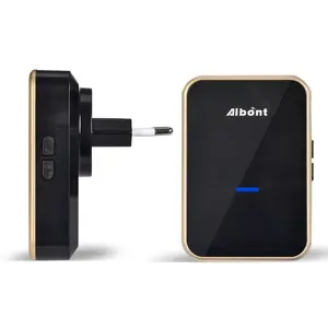 Aibont-timbre inalámbrico para puerta, con botón de batería, IP44 resistente al agua, 200M, 52 música, enchufe europeo, australiano, estadounidense