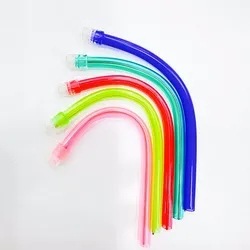 หลอดน้ำลายสีสันสดใสสำหรับทันตกรรม หลอดนิ่มใช้ครั้งเดียวสำหรับการดูแลช่องปากผู้ใหญ่ แพ็ค 100 ชิ้น - Product Image 1