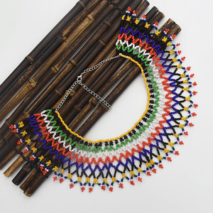 สร้อยคอลูกปัดเมล็ดโบฮีเมียนสายลูกปัดหลากสีแรงบันดาลใจจาก<span class=keywords><strong>ชน</strong></span><span class=keywords><strong>เผ่า</strong></span>แอฟริกัน (สไตล์แอฟริกาใต้)-ของขวัญที่ดีที่สุดสำหรับผู้หญิง - Product Image 2