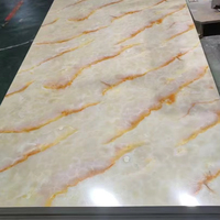 Panneau mural en PVC flexible sur mesure 1200*2440mm, feuille de marbre UV, panneau mural brillant