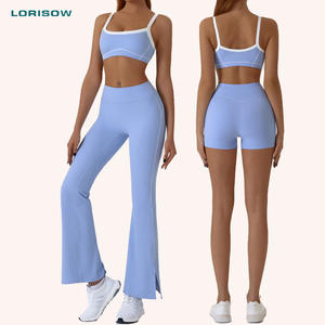 <span class=keywords><strong>Ensemble</strong></span> de yoga pour femmes 2024, nouveau, dos croisé, <span class=keywords><strong>short</strong></span> de <span class=keywords><strong>sport</strong></span>, taille haute, lifting des hanches, vêtements de <span class=keywords><strong>sport</strong></span>, vêtements de fitness - Product Image 1