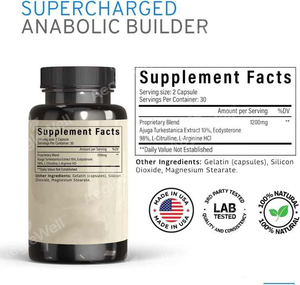 Complément alimentaire Aeglewell Turkesterone 60 capsules Performance athlétique et masse musculaire Fournit <span class=keywords><strong>de</strong></span> l'énergie Capsules <span class=keywords><strong>de</strong></span> turkesterone - Product Image 2