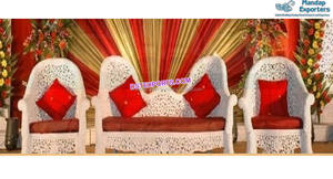 Juego de sofá de boda real Indio, fabricante Maharaja, sofá de boda con sillas de hojas, juego de sofá tallado en madera para boda de diseñador, EE. UU. - Product Image 2