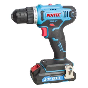 FIXTEC 20V Cordless Rechargeable Electric Impact Drill Power Tools with Spindle Lock Function
