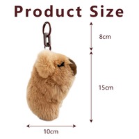 Porte-clés Capybara - Adorable jouet en peluche, porte-clés de voiture en fourrure de lapin Rex douce et moelleuse, accessoire cadeau animal, provenance éthique, personnalisable