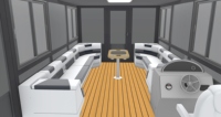 Super Bateau Ponton 8,2m en Aluminium Tritoon avec Moteur Hors-Bord pour la Pêche en Rivière, les Sports et le Divertissement