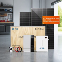 Système d'énergie solaire hybride 10KW 20KW 30KW hors réseau pour maison, système de panneaux solaires 8KW 5KW, kit complet avec batterie au lithium