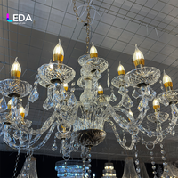 Lustre LEDA à 10 têtes en acrylique pour décoration de plafond de mariage, fête ou scène événementielle