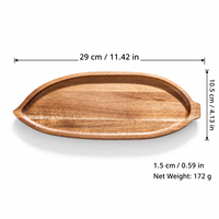 Plateau de table en acacia durable pour servir des aliments en cuisine, des sushis, du café, des biscuits, des fruits, plateau en bois, plat de service, plateau de rangement