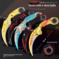 Karambit tactique FPS Dragon Claw - Arme en alliage de zinc doré et bleu, conçue avec précision, pour collectionneurs d'art des armes et combats en gros pour l'e-sport