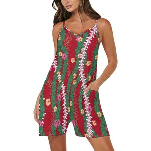 Tuta con Bretelle Personalizzabile Esclusiva, Vestibilità Ampia, con Doppie Tasche, Stampa su Richiesta Puakenikeni Lei, Tuta Intera da <span class=keywords><strong>Donna</strong></span> - Product Image 4