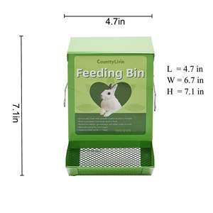 Mangeoire à lapins rectangulaire en métal galvanisé de haute qualité, écologique et durable, pour petits animaux, lapins, cochons d'Inde, fournitures pour animaux de compagnie - Product Image 6