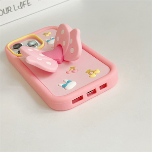 Custodia porta fiocco rosa di alta qualità con cuore da ragazza che scoppia per <span class=keywords><strong>iPhone</strong></span> - Product Image 4