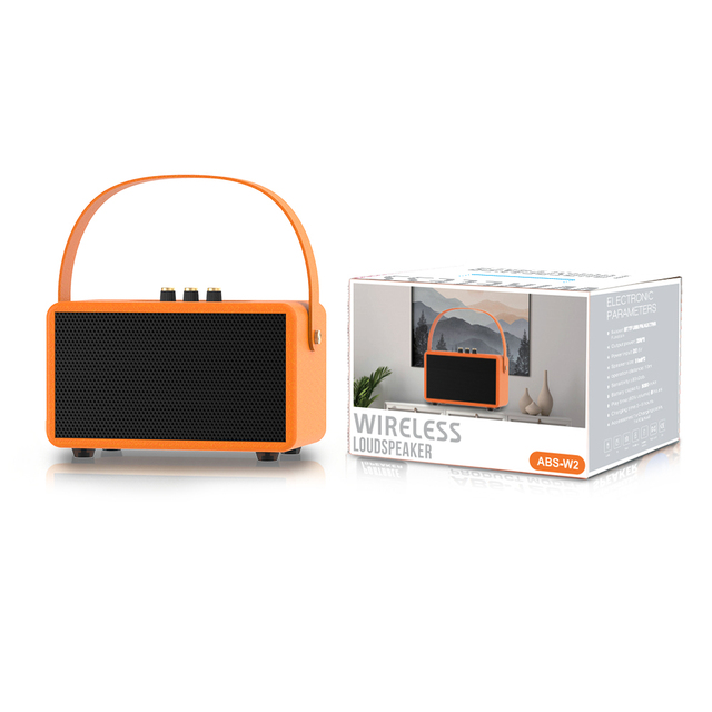 ABS W2 Retro Portable BT Speaker 40W DSP Sound TWS Stereo 3 Knob Control Support USB TF FM AUX Wireless Handheld Speaker