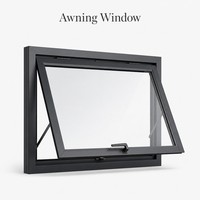 Fenêtre à auvent en aluminium de style australien, double vitrage trempé, isolation phonique, fenêtres en verre sur mesure pour la construction de villas