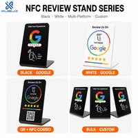 Support de table personnalisé en acrylique NFC pour avis Google, TripAdvisor, Instagram – Plaque NFC avec code QR à scanner – OEM disponible