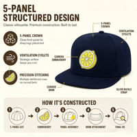 Casquettes Snapback Structurées Professionnelles à 6 Panneaux, Chapeaux de Soleil Haute Qualité pour l'Extérieur, Casquettes de Sport Respirantes, Snapbacks Authentiques avec Logo Personnalisé