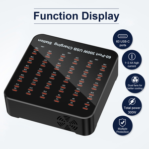 Cargador USB <span class=keywords><strong>C</strong></span> de 300W y 60 Puertos, Estación de Carga Tipo <span class=keywords><strong>C</strong></span> Multidispositivo con Carga Inteligente para Teléfonos, Tabletas y Más - Product Image 4