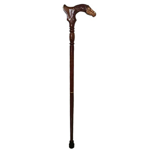 Canne en bois massif Fiage avec poignée en forme de tête de cheval, détachable, 2 sections, pour personnes âgées, 90-95 cm - Product Image 3