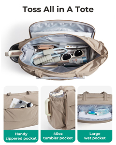 Sac fourre-tout à bulles gonflables pour femmes, sac de sport de 22 L pour gobelet de 40 oz, sac à main de travail pour voyage, yoga, collège - Product Image 3