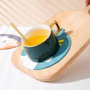 Branded Style <b>Round</b> Silicone PVC Coaster Rubber Drink <b>Mat</b> Non Slip Heat Resistant Cup Pad <b>Table</b> Protector <b>Mat</b> for Events Parties - Product Image 3