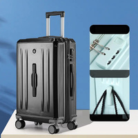 Valise de voyage de luxe légère en ABS pour étudiants, durable, avec compartiments de rangement suspendus, roulettes fixes et serrure, modèle 2026