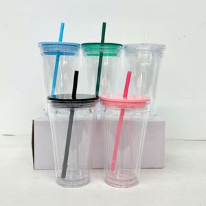 Glitter Plastic Double Walled Snow Globe Cups clear Transparent 16oz 24oz <b>Snowglobe</b> Tumblers with Pre Drilled Hole - Product Image 2